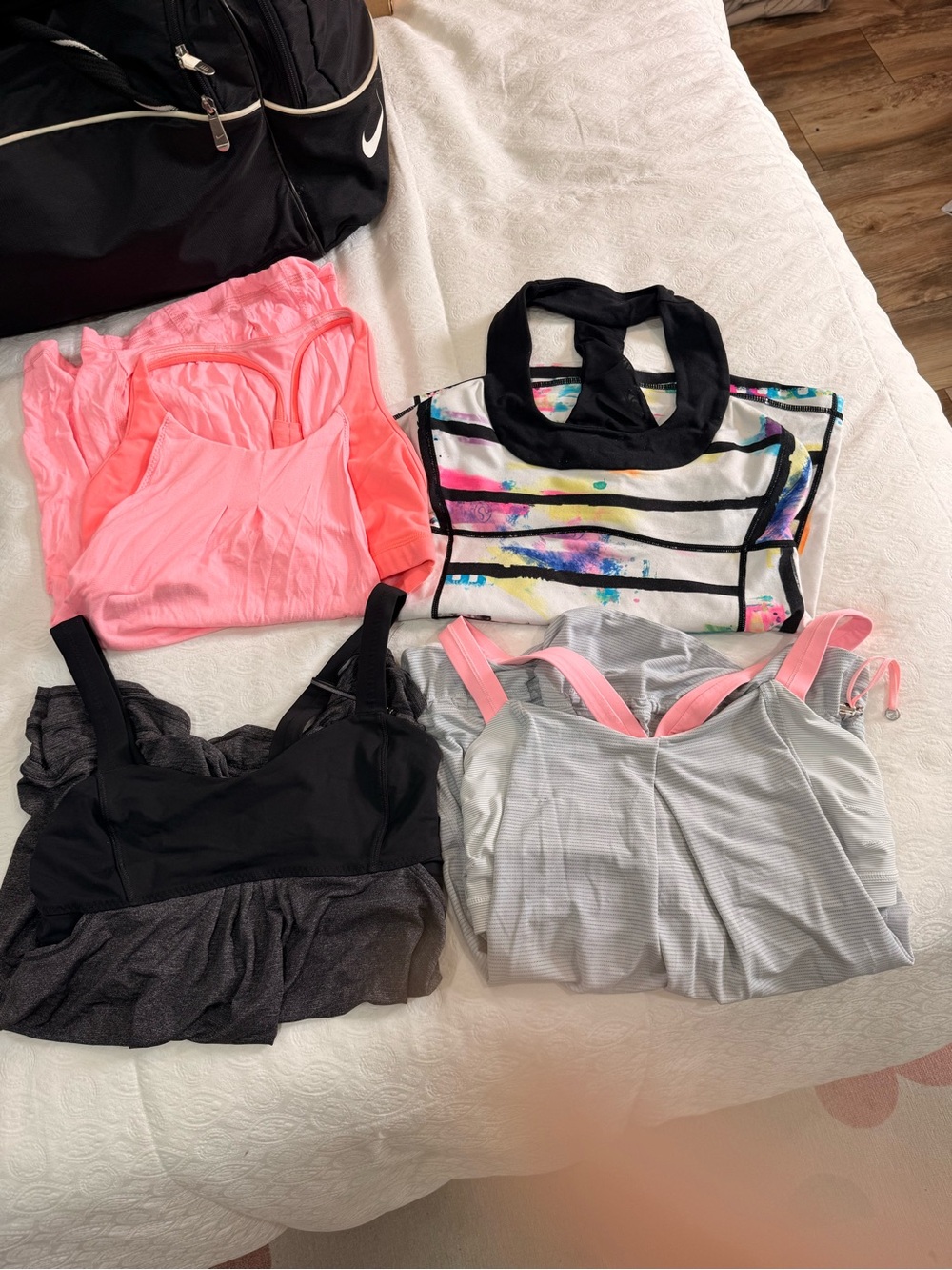 lululemon athletica Pink, Black, Gray & Multicolor Sports Tops Set